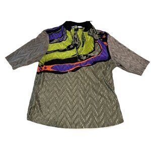 Jamie Sadock Women's Small Golf Pickleball Stretch Polo Shirt Colorful